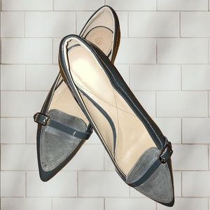 Isola Gray Patent leather & Suede Flats